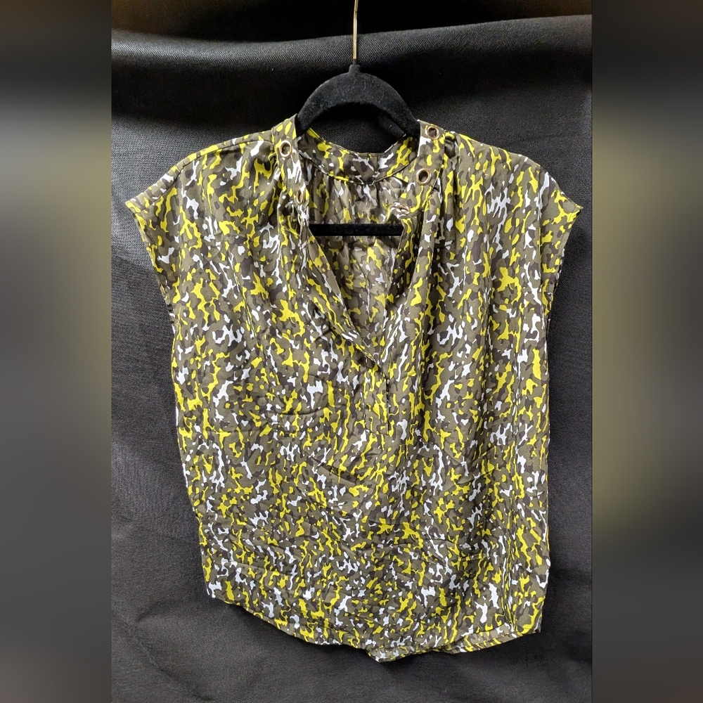 Michael Kors Camouflage Print Blouse - Green and Gray